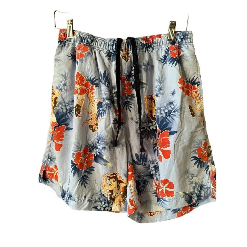 Tommy Bahama Relax hula girl print swim trunks M resort cruise vacation